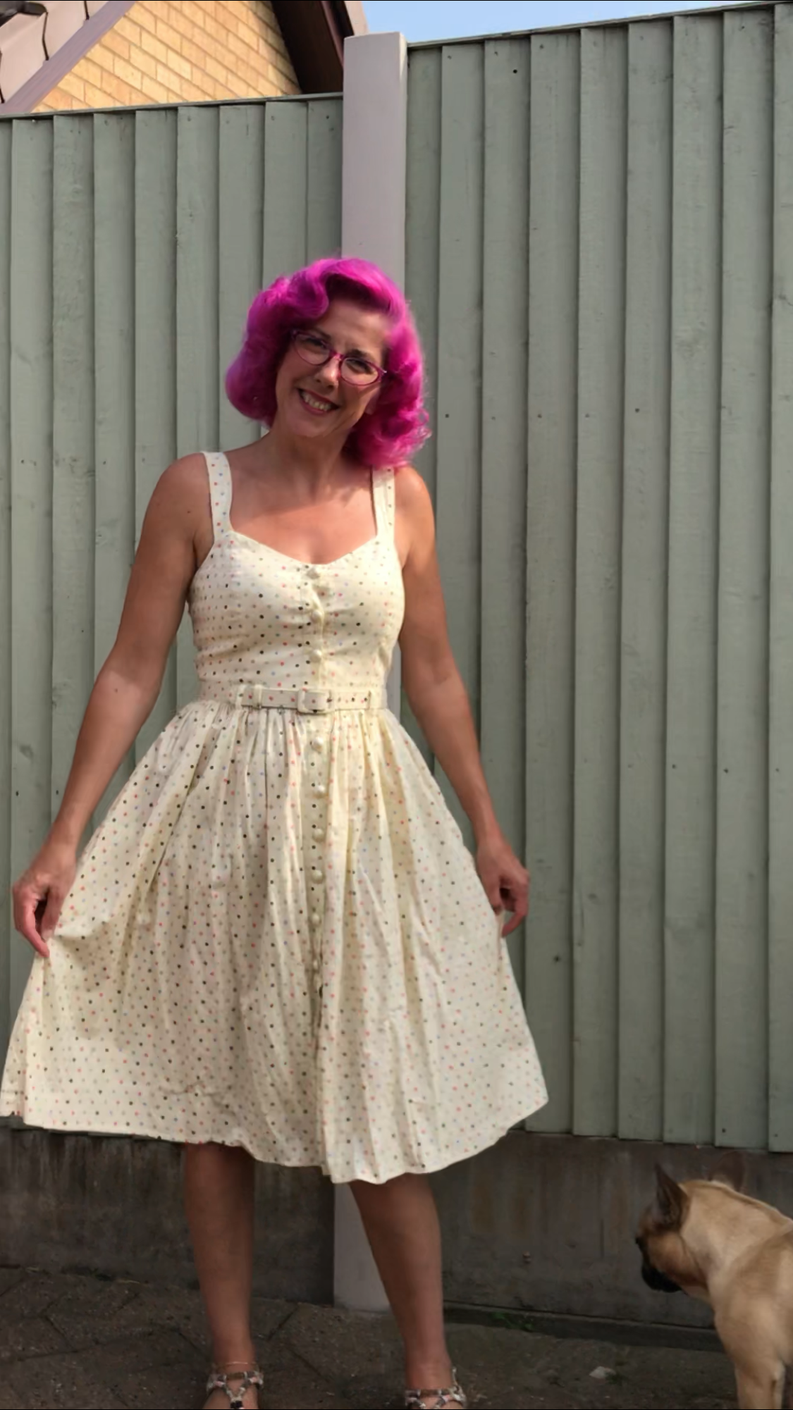 Collectif Vintage Jemima Polka Dot Swing Dress - Vendemia