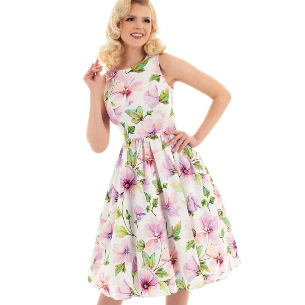 Hearts & Roses Gloria Floral Swing Dress - Vendemia