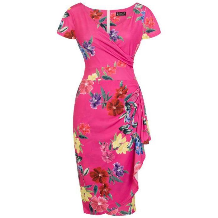 Lady Vintage Elsie Dress Fuchsia Floral-Pink-Vendemia