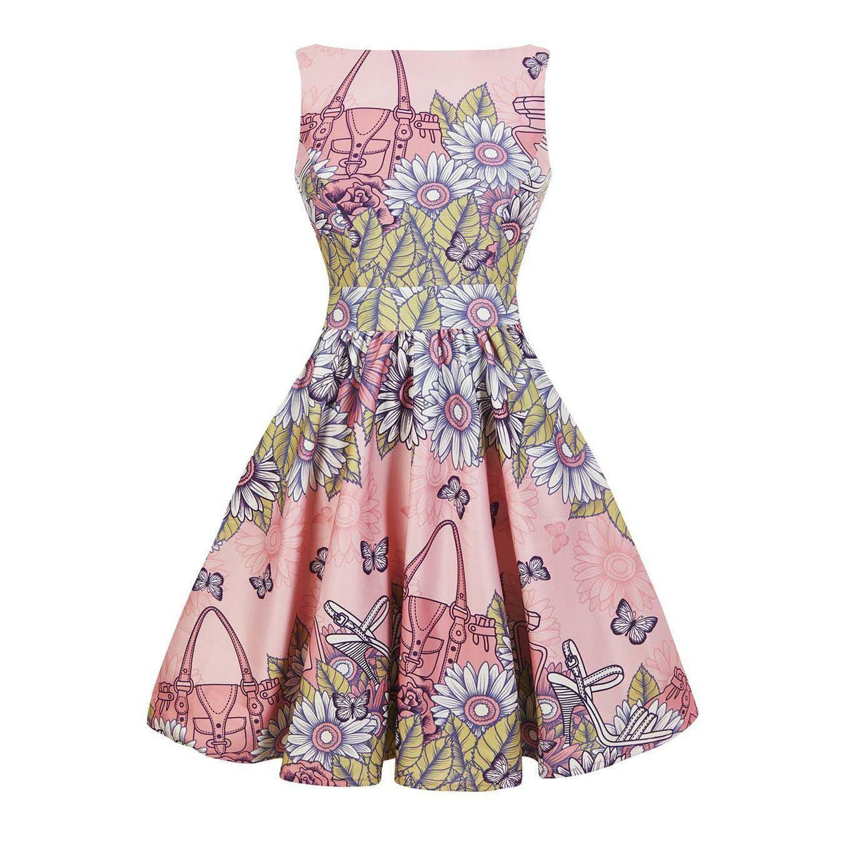 Lady Vintage &#39;Handbags at Dawn&#39; Tea Dress-Vendemia