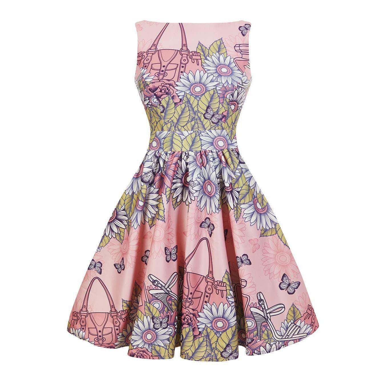 Lady Vintage 'Handbags at Dawn' Tea Dress-Vendemia