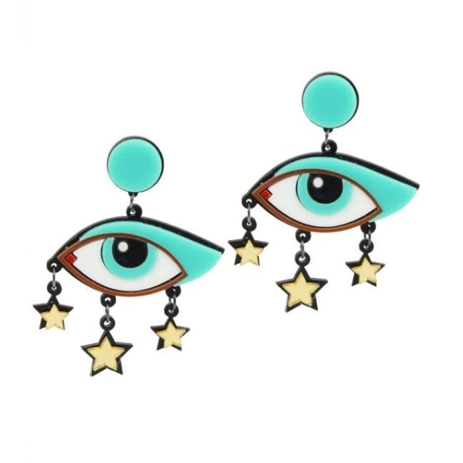 Love Ur Look All Eyes Earrings-Multi Coloured-Vendemia