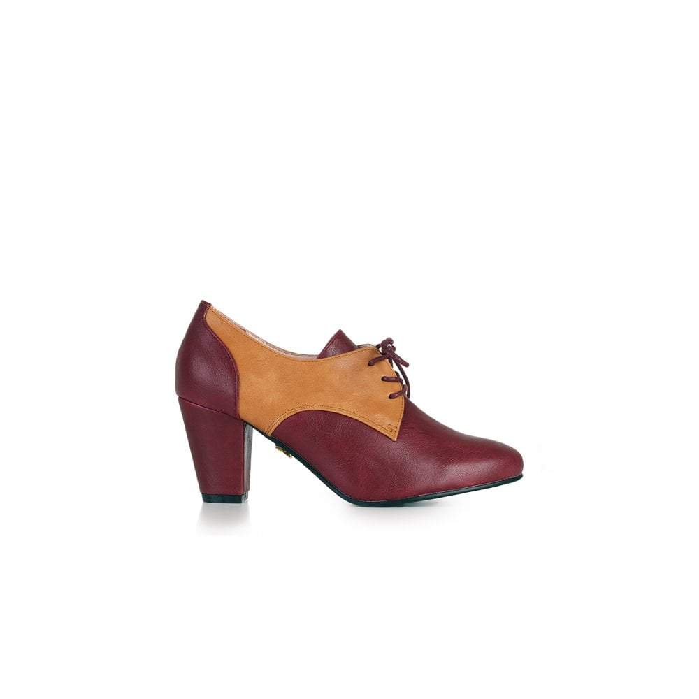 Lulu Hun 40s Vera Spectator Shoe Boots Burgundy / Brown-Vendemia