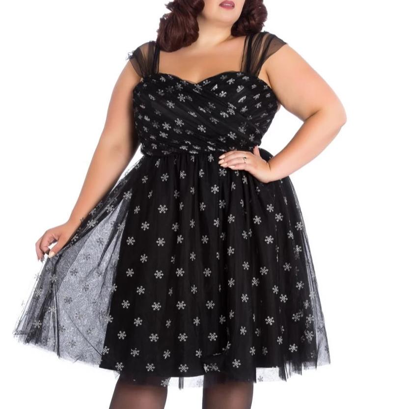 Hell Bunny Snowstar Christmas Dress - Vendemia