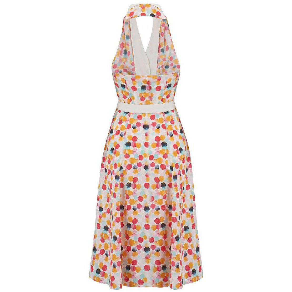 Rock n Romance Lindy Bubblegum Halter Dress-Vendemia