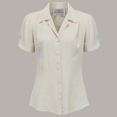 The Seamstress Of Bloomsbury Grace Blouse-Cream-Vendemia
