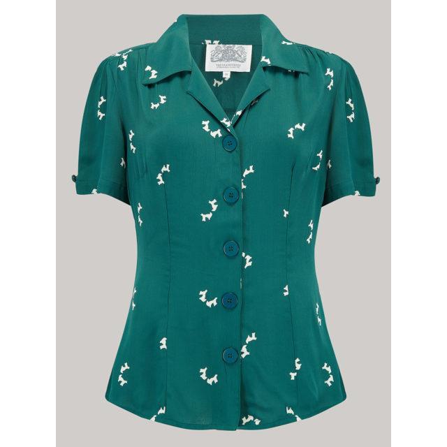 The Seamstress Of Bloomsbury Grace Blouse-Green Dog-Vendemia