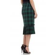 Voodoo Vixen Agnes Pleated Hem Pencil Skirt-Vendemia
