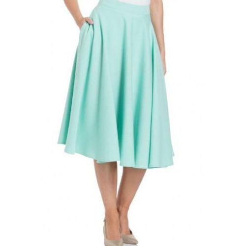Voodoo Vixen Sandy Full Circle Skirt-Mint-Vendemia