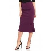 Voodoo Vixen Violetta Pleated Hem Pencil Skirt-Purple-Vendemia
